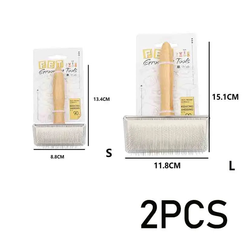 Cepillo de Madera para Perros y Gatos, Ideal para Pelo Largo, Elimina Pelo Suelto y Proporciona Masaje durante el Cepillado