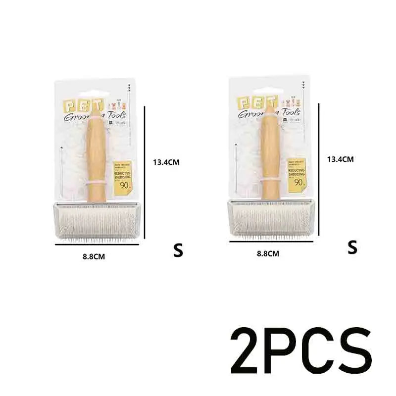 Cepillo de Madera para Perros y Gatos, Ideal para Pelo Largo, Elimina Pelo Suelto y Proporciona Masaje durante el Cepillado