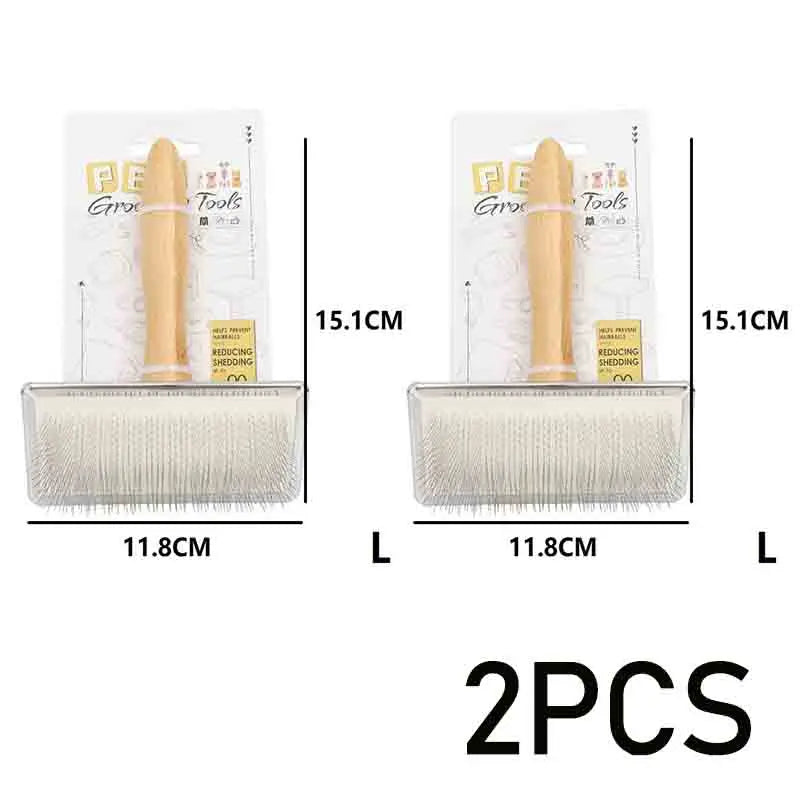 Cepillo de Madera para Perros y Gatos, Ideal para Pelo Largo, Elimina Pelo Suelto y Proporciona Masaje durante el Cepillado